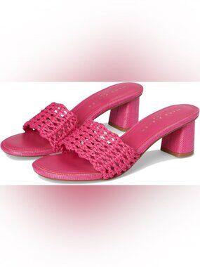 Marc Fisher LTD Jazmine Light Pink Woven Block Heel Slide Sandals 8.5M